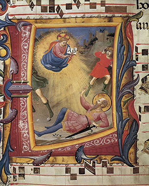 The conversion of St. Paul, medieval parchment by Fra Angelico