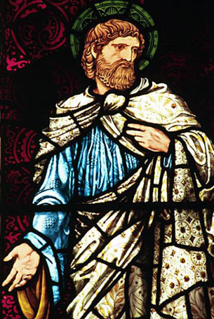 St. Paul in stained glass in Irton, England.
