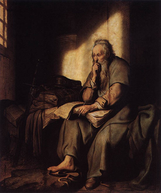 The Apostle Paul in prison by Rembrandt