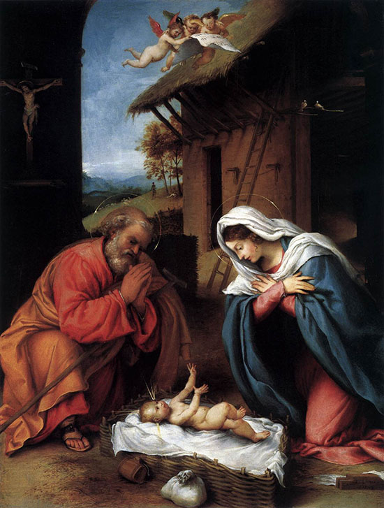 Nativity Scene by Lorenzo Lotto