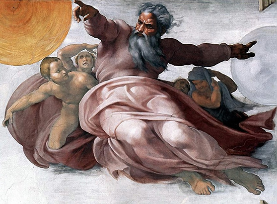 Michelangelo Creation of the Sun and Moon