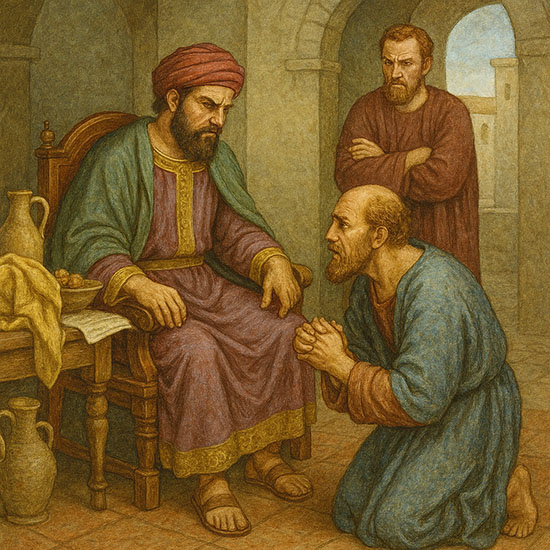 Rich man confronting a manager 