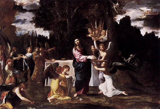 Christ served by angels in the Wilderness, Carracci