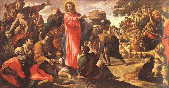 Miracle of the Bread and Fish. Lanfranco, 1620-23