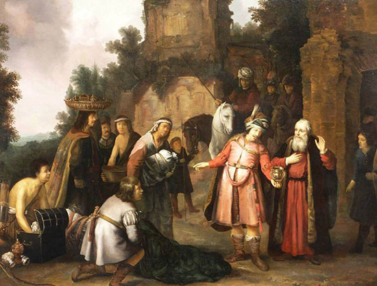 The prophet Elisha Refuses to Accept Gifts from Naaman